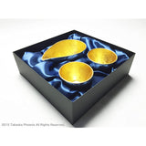 Nōsaku Small Kataguchi Cup 2 Piece Luxury Kanazawa Gold Foil Set, Luxury Presentation Box Packaging