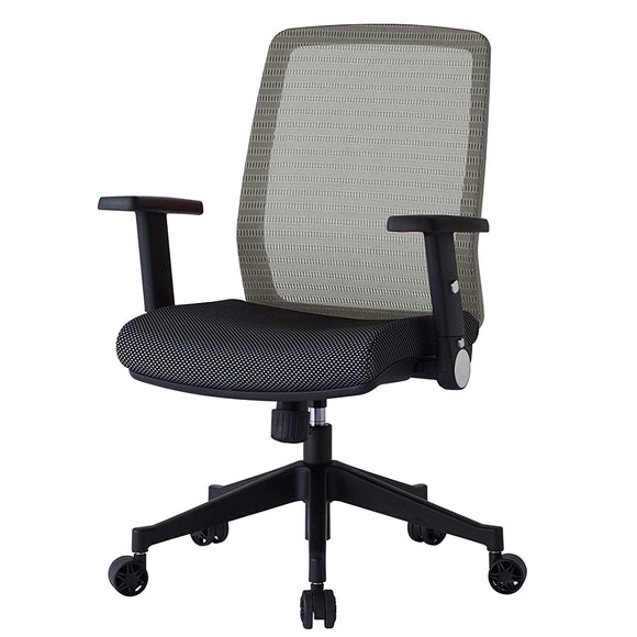 KOIZUMI JG4-303SV Ergonomic Chair, Silver, Size: W 26.2 x D 25.8 x H 37.8 - 41.3 inches (665 x 655 x 960 - 1050 mm), Seat Height: 17.3 - 20.9 inches (440 - 530 mm)
