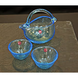 Aderia FS-62569 Tsugaru Vidro Sake Cup Set, Blue, Made in Japan