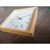 katomoku Muku Square Clock 2 km – 65 N Wood Basswood Continuous Second Hand