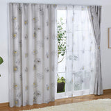 Peanuts Snoopy KO-1/KO-2 Grade 2 Blackout Curtain + Lace Curtain, Set of 4, Flowers, Width 39.4 x Length 53.1 inches (100 x 135 cm)