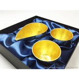 Nōsaku Small Kataguchi Cup 2 Piece Luxury Kanazawa Gold Foil Set, Luxury Presentation Box Packaging