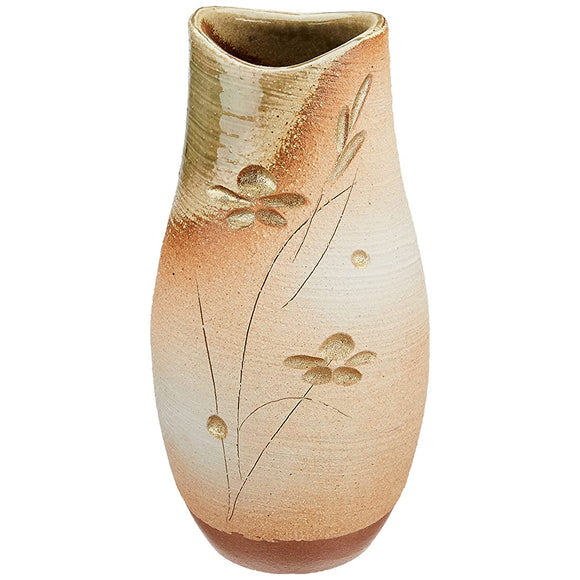 Shigaraki Ware MR-1-2542 Hechimon Vase, Flower Base, Large, Vertical, White, Beige, Meiyo, Pottery