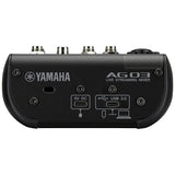 Yamaha AG03MK2 B Live Streaming Mixer, 3 Channels, Black