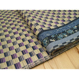 Ikehiko Rush Rug, Flower Mat, Carpet, 3 Tatami Mats, Domestic "Karen" Blue Edomo 3 Tatami Mat (Approx. 68.7 x 103 inches (174 x 261 cm) #4124803