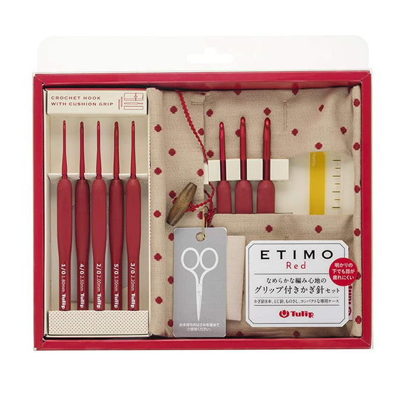 ETIMO Red TED001 Crochet Set, Red, Knitting Needles, Tulip Tulip