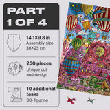UNIDRAGON Original + IC4 Design Wooden Puzzle Jigsaw Puzzle Board Game, Quezzle Amazing Cappadocia, Part 1, 250 Pieces, 14.1 by 9.8 Inches