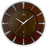 Seiko Seiko EMBLEM HS558A Wall Clock, Dark Brown, Diameter 14.2 x 1.9 inches (360 x 48 mm), Radio Wave Analog, Analog