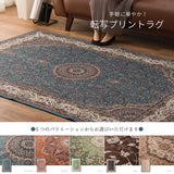 Hagiwara Rug, Approx. 55.1 x 78.7 inches (140 x 200 cm), Turquoise, Transfer Print Rug, Washable, Water Repellent, Anti-Slip