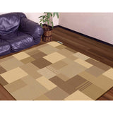 Meiwa Gravia AHW-2002HH Waterproof Insole Carpet 72.8 x 72.8 inches (185 x 185 cm) (2 Tiers), Geometric Pattern, Brown