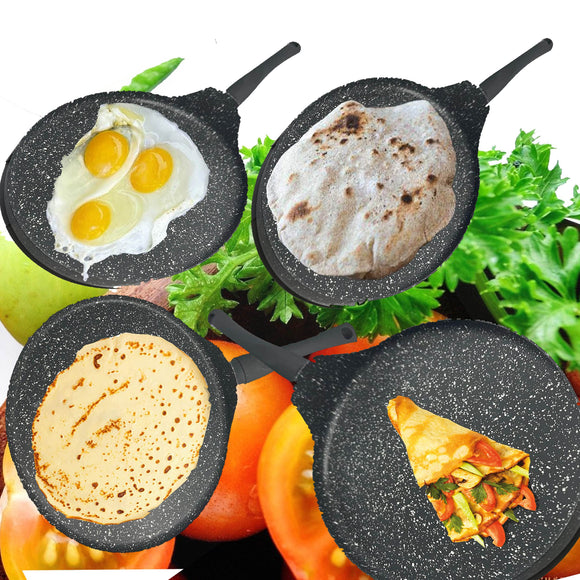 Crepe Black Non -Stick Coating Omelette and Crepe Skillet Granite Coating Silicon Handle IH compatible (1)