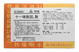 Zaiseido Yakuhin Honomi Chinese medicine 11 taste defeat cause powder 60 packets Ichimi is good