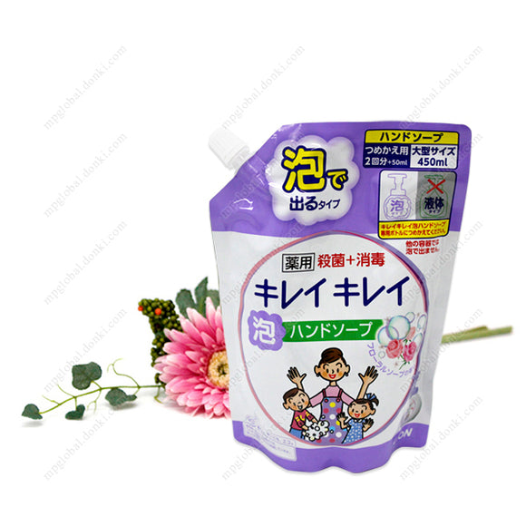Lion Kirei Kirei Medicated Foam Hand Soap, Refill, Gentle Floral Soap Fragrance