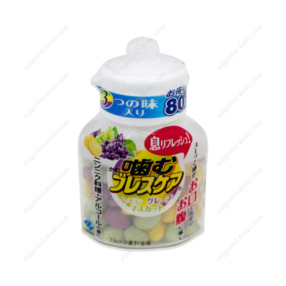 Kobayashi Pharmaceutical Chewing Breath Care Assortment, Bottle Type (3 Flavors: Lemon Grape Muscat)