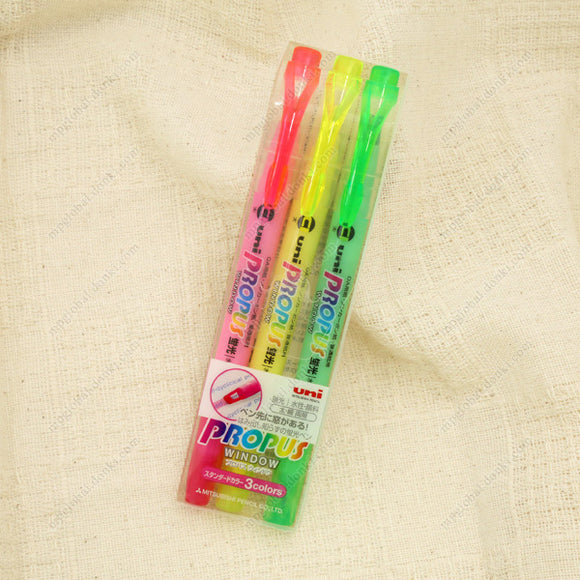 Mitsubishi Pencil Fluorescent Pen, Propus Window, 3 Colors