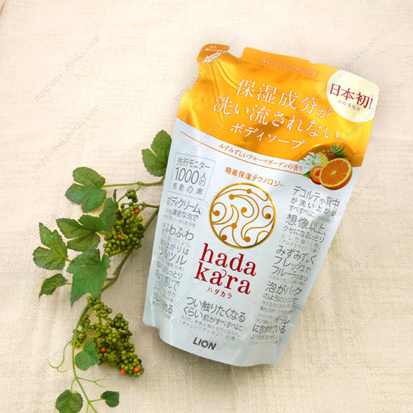Lion Hadakara Body Soap, Fruit Garden Fragrance, Refill