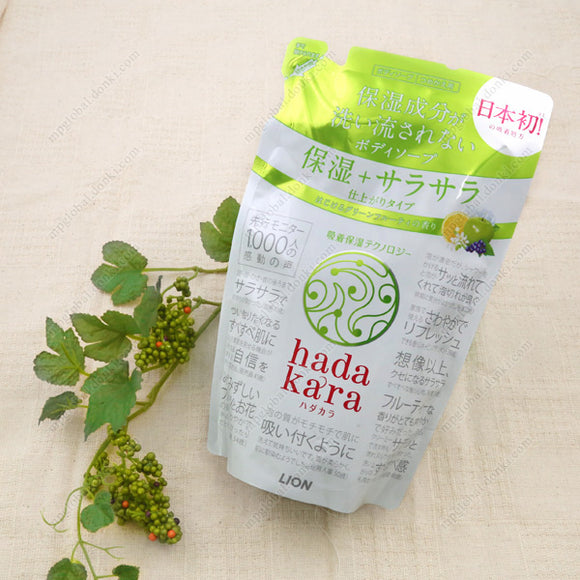 Lion Hadakara Body Soap, Green Fruity Fragrance, Refill