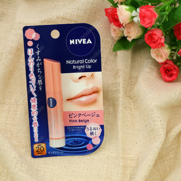 Kao Nivea Natural Color Lip Bright Up, Pink Beige Spf20/Pa++