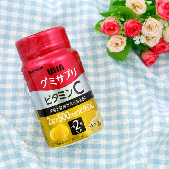 Uha Mikakuto Gummy Supplement, Vitamin C, Lemon Flavor, 30 Days' Worth