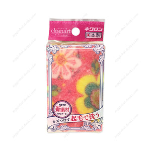 Cleanart Kitchen Sponge, Flower, Pink