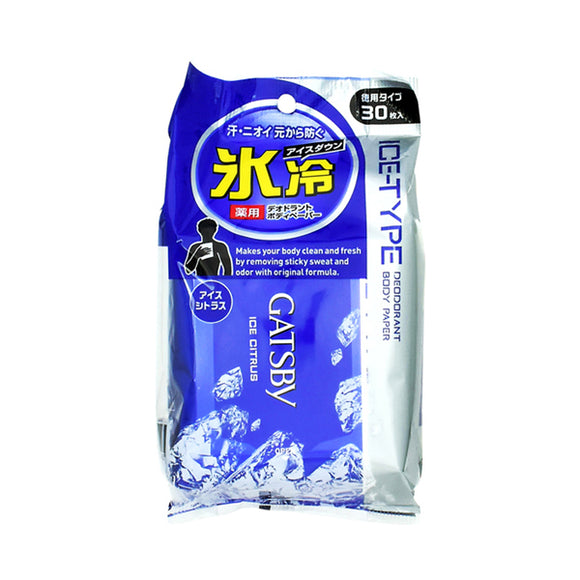 Gatsby Ice Deodorant Body Paper, Ice Citrus, Value Pack