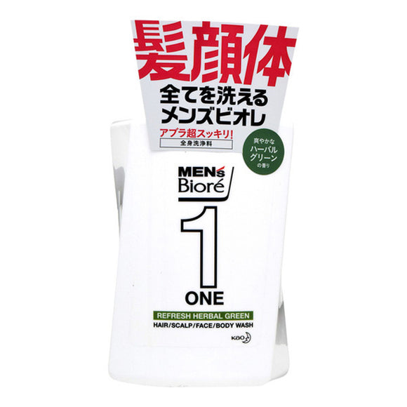 Men'S Biore, One All-In-One Full Body Face Wash, Refreshing Herbal Green Fragrance [Main Item]