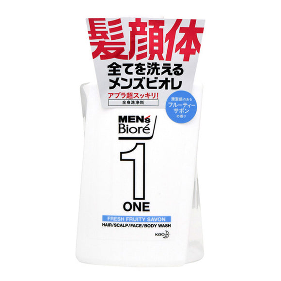 Men'S Biore, One All-In-One Full Body Face Wash, Clean Fruity Savon Fragrance [Main Item]