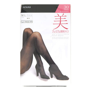 ATSUGI “Beauty” Premium thermal tights 30 Denier BLACK, Stockings